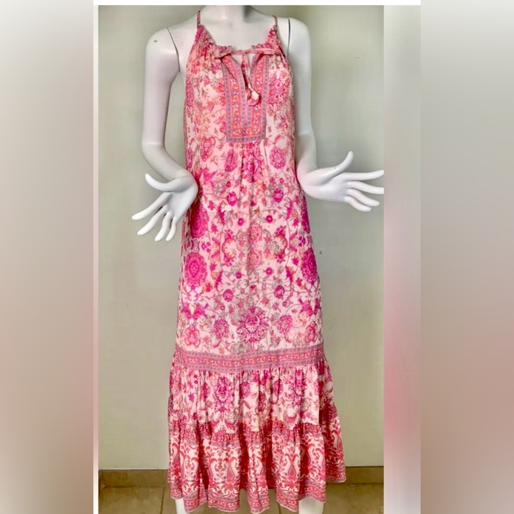Rebecca Taylor Pink Floral Maxi Dress